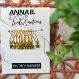 Gold Stars Stitch Markers