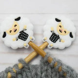 White Knitting Sheep Stitch Stoppers